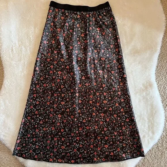 Pink VS Collab Knit Riot Floral Print Satin Skirt - Picture 3 of 3